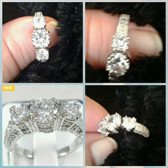 Ladies sterling silver wedding/engagement ring - Picture 1 of 1